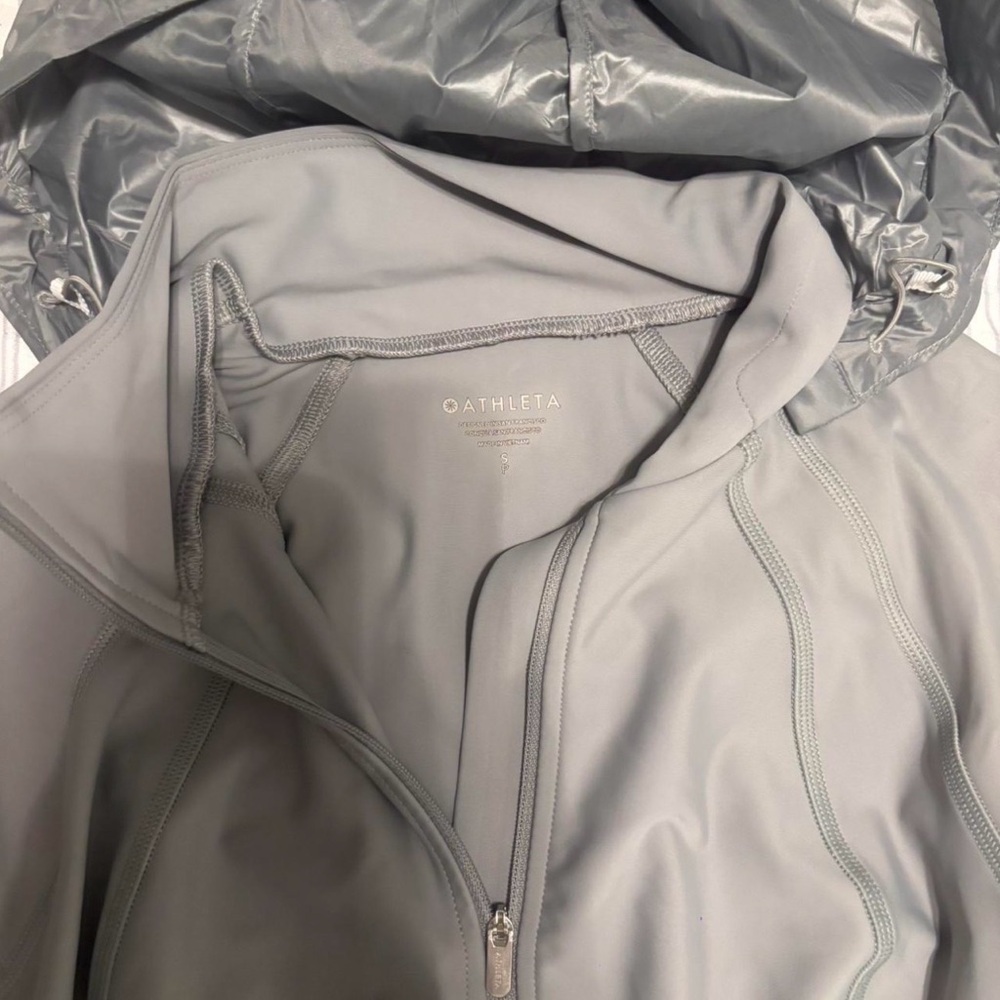 Athleta Light Gray Hooded Jacket
